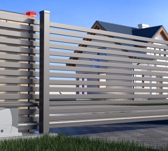 automatic sliding gate and house